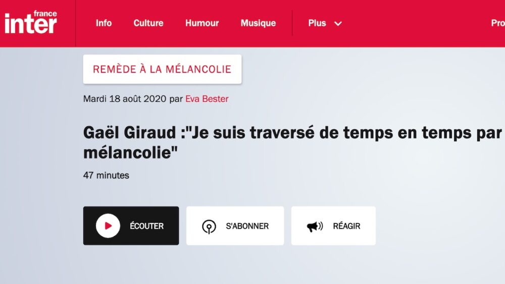 Podcast | Gaël Giraud : « Je suis traversé de temps en temps par la mélancolie »| France Inter