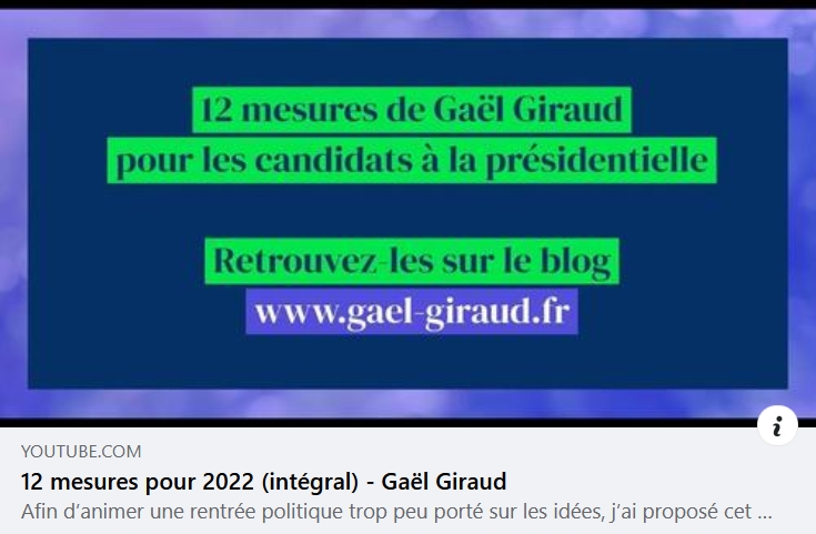 12 mesures pour 2022 (intégral) – Gaël Giraud | Vidéo